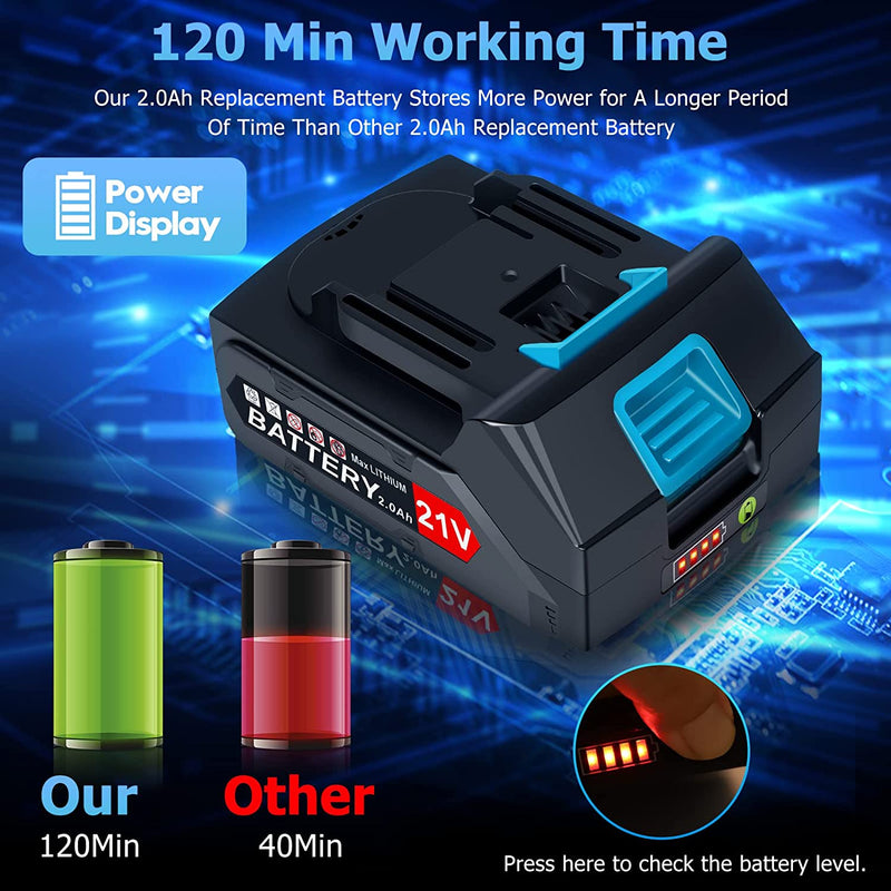 Load image into Gallery viewer, 21V 2.0Ah Li-Ion Replacement Battery
